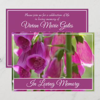Invitación a funerales del Wildflower Memorial Ser