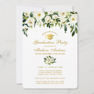 Invitación a G de la fiesta de graduación de flora