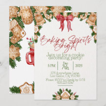 Invitación a galletas de Navidades brillantes