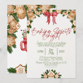 Invitación a galletas de Navidades brillantes
