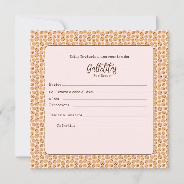 invitación a galletitas porfavor (Anverso)