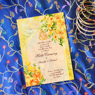 Invitación a Ganesha Haldi para el arco de flores