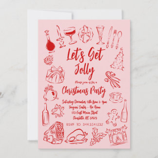 Invitación a garabatos de navidades, invitación ro