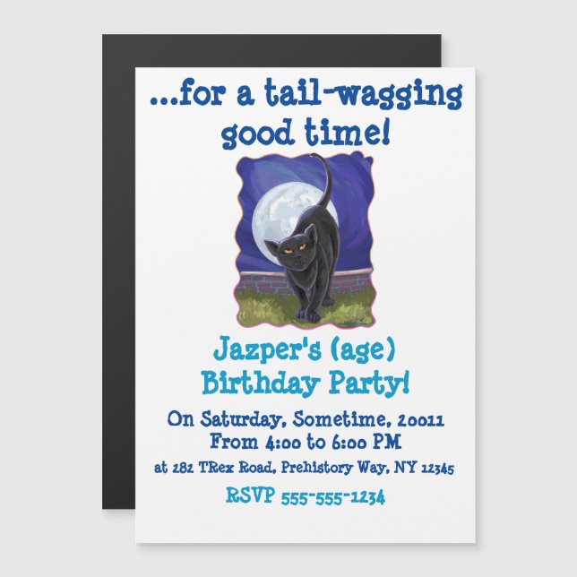 Invitación a gatos negros de Guay (Anverso/Reverso)