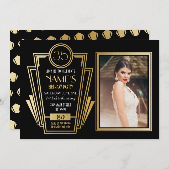 Invitación a Gatsby a la fiesta de cumpleaños del  (Anverso / Reverso)