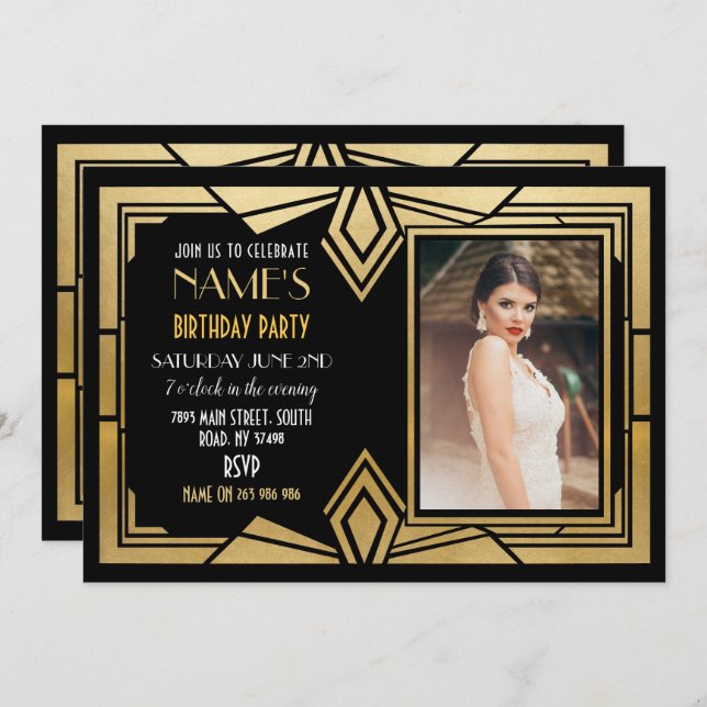 Invitación a Gatsby a la fiesta de cumpleaños del  (Anverso / Reverso)