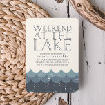Invitación a Getaway de Vintage Waves Lake Weekend<br><div class="desc">¿Escapar al lago para un fin de semana de soltera, reunión familiar o fiesta de cumpleaños? Invite a sus huéspedes con estas invitaciones de moda vintage en tonos azules de verano. El diseño de la moda de Lakeside presenta ilustraciones de olas azules con un efecto vintage, angustiado, y "fin de...</div>