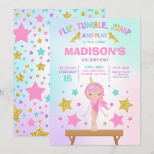 Invitación a gimnasia Fiesta de gimnasia de Unicor