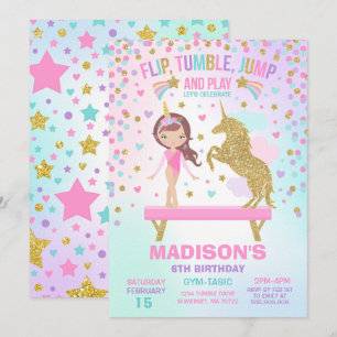 Invitación a gimnasia Fiesta de gimnasia de Unicor