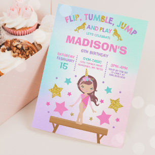 Invitación a gimnasia Fiesta de gimnasia de Unicor