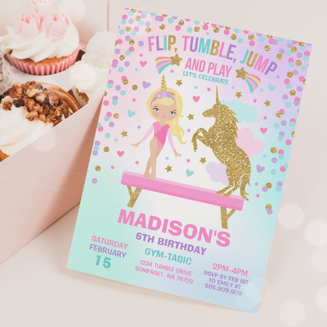 Invitación a gimnasia Fiesta de gimnasia de Unicor (Subido por el creador)