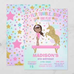 Invitación a gimnasia Fiesta de gimnasia de Unicor