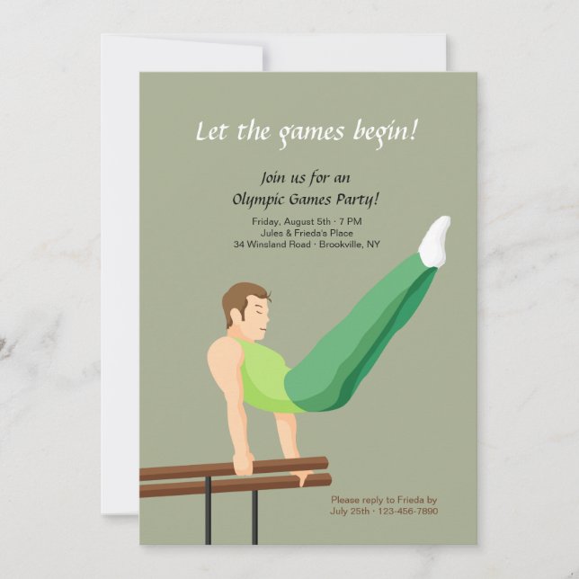 Invitación a gimnasta de barras paralelas (Anverso)
