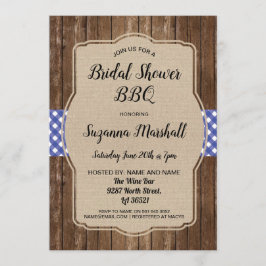 Invitación a Gingham Burlap de Bridal Shower BBBQ