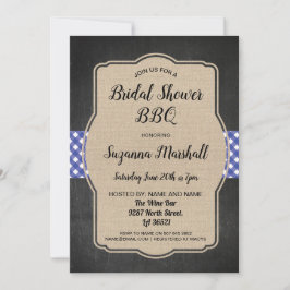 Invitación a Gingham Burlap para una ducha nupcial