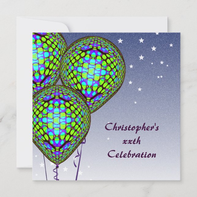 Invitación a globo azul (Anverso)