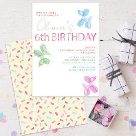 Invitación a globo de cumpleaños número 6