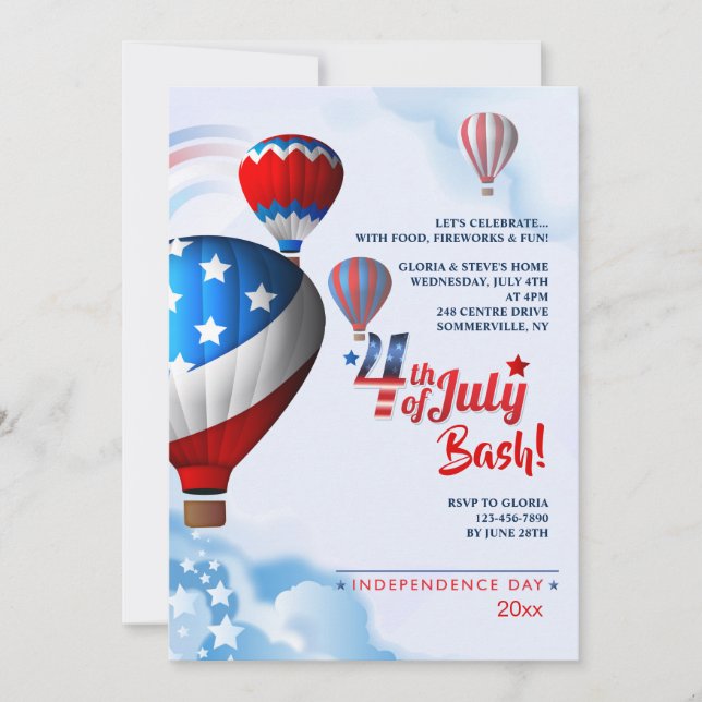 Invitación a globos aerostáticos Día de la Indepen (Anverso)