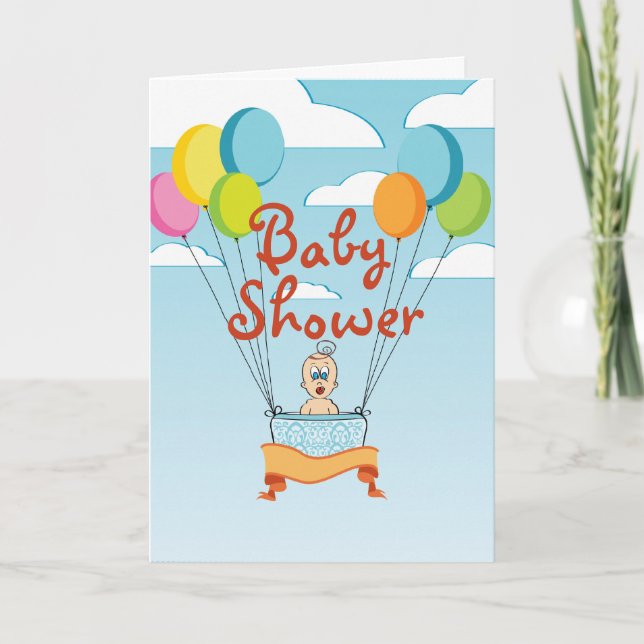 Invitación a globos Baby Shower (Anverso)