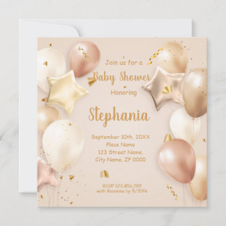 Invitación a globos Baby Shower