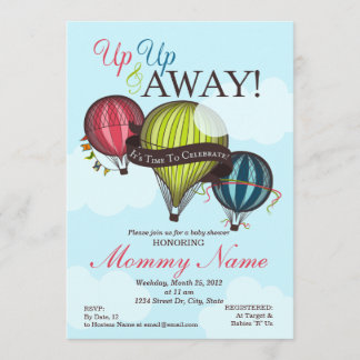 Invitación a globos de aire caliente de arriba a a