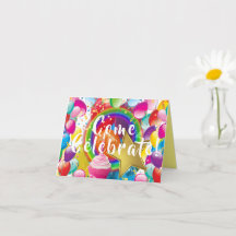 Invitación a globos de fiesta de cumpleaños para c