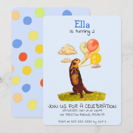 Invitación a globos Fiesta de bonito Otter Holding