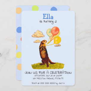 Invitación a globos Fiesta de bonito Otter Holding