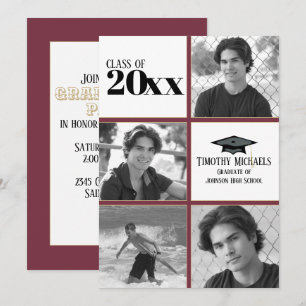 Invitación a Grad Garnet & Gold, Matar tarjeta de