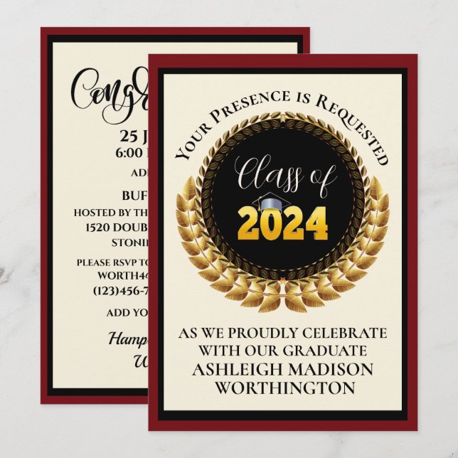 Invitación a graduación (Anverso / Reverso)