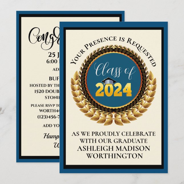 Invitación a graduación (Anverso / Reverso)