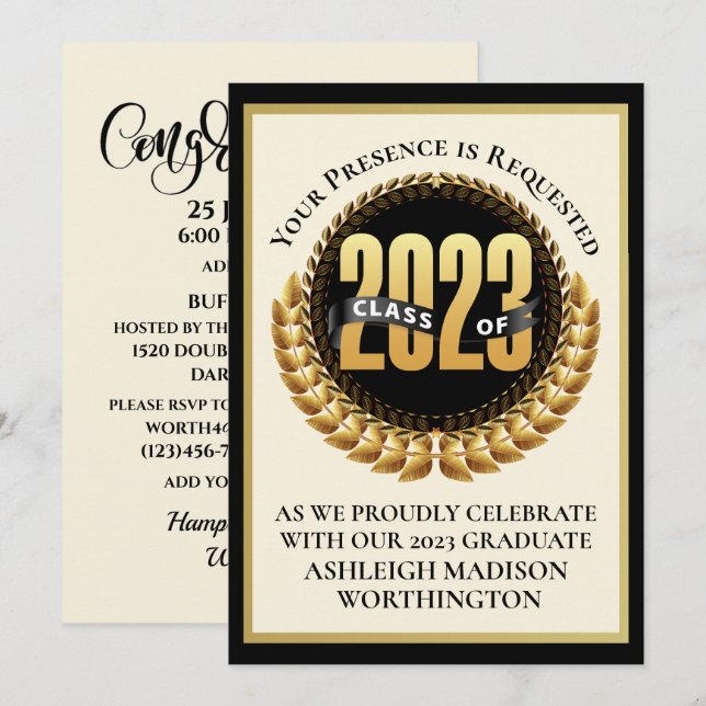 Invitación a graduación (Anverso / Reverso)