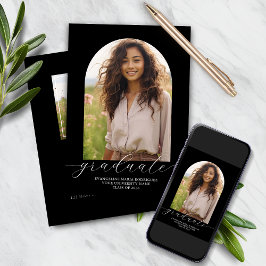 Invitación a graduación 2 Arco de fotos - Negro