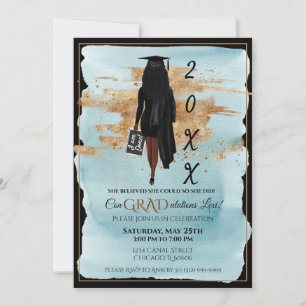 Invitación a graduación afroamericana (piel oscura