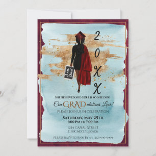 Invitación a graduación afroamericana (piel oscura