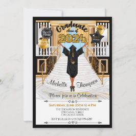 Invitación a graduación Anuncio afroamericano