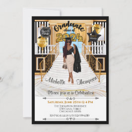 Invitación a graduación Anuncio afroamericano