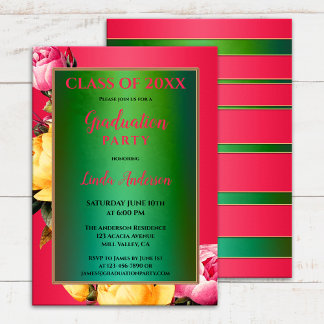 Invitación a graduación artística de flores de ins