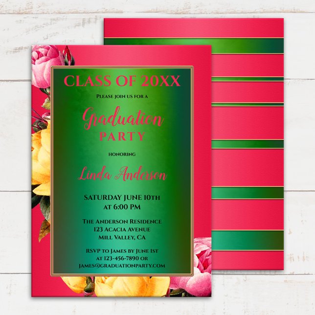 Invitación a graduación artística de flores de ins (Subido por el creador)