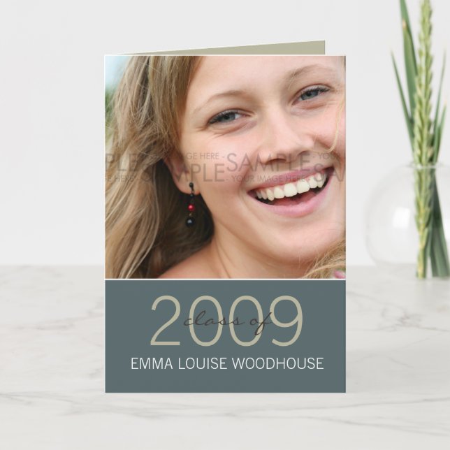 Invitación a graduación azul de cadete "Duo" (Anverso)