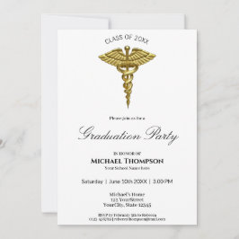 Invitación a graduación blanca del Caducto de Oro