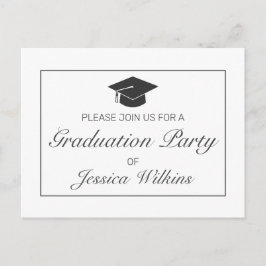 Invitación a graduación Blanco Minimalista moderno