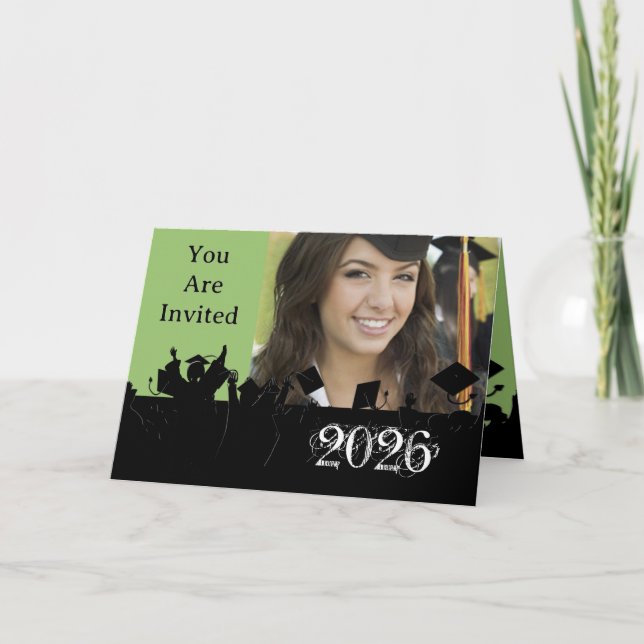 Invitación a graduación Cambiar color y año (Anverso)