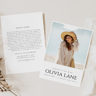 Invitación a graduación con foto y mensaje