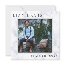 Invitación a graduación cristiana de mármol de luj