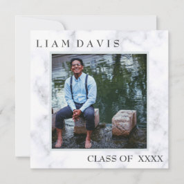 Invitación a graduación cristiana de mármol de luj