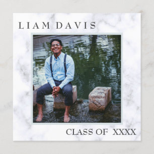 Invitación a graduación cristiana de mármol de luj