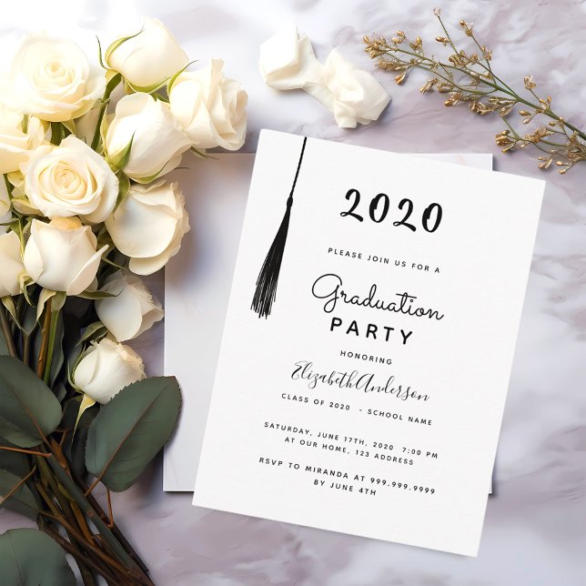 Invitación a graduación de 2025 en tassel blanco n (Subido por el creador)