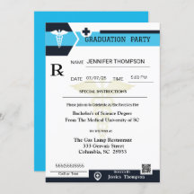 Invitación a graduación de almohadillas de prescri