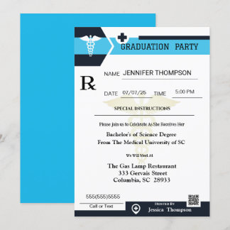 Invitación a graduación de almohadillas de prescri